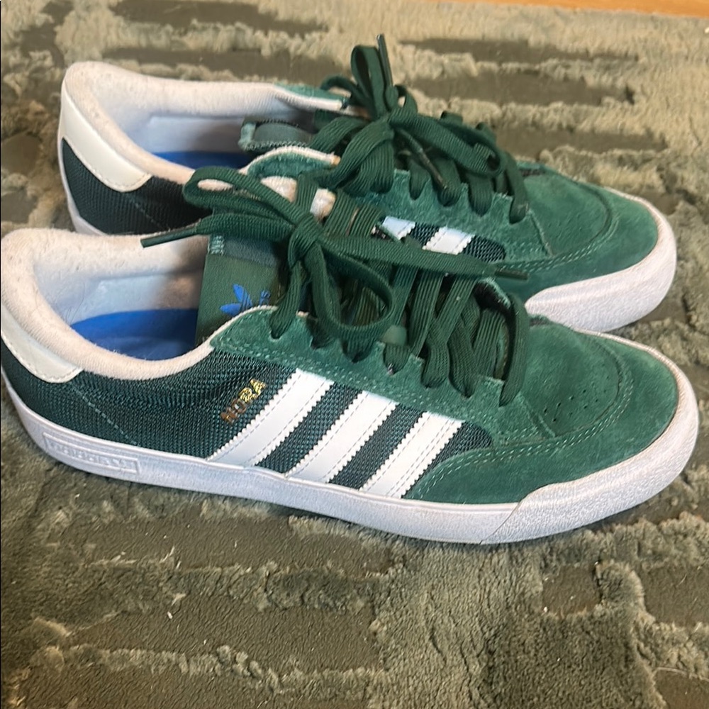 Adidas Nora Green and White Sneakers